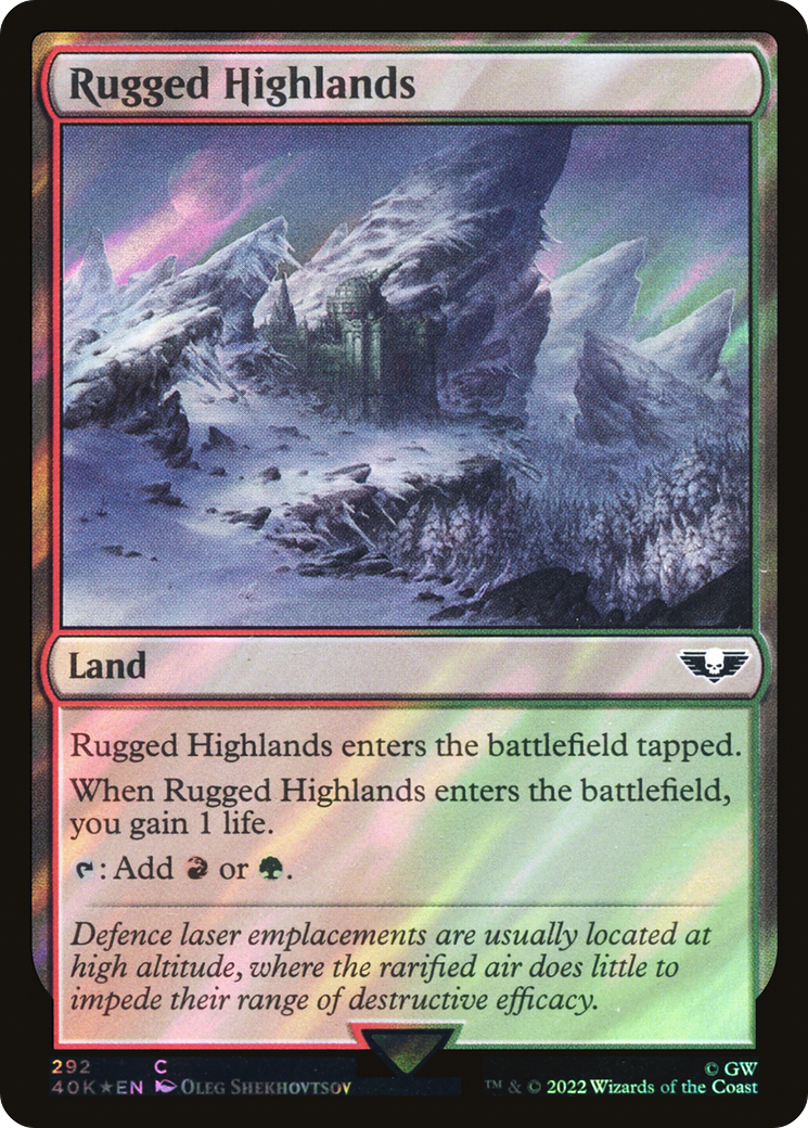 Image of Rugged Highlands (Surge Foil) (40K-292) - Warhammer 40,000 Commander Foil