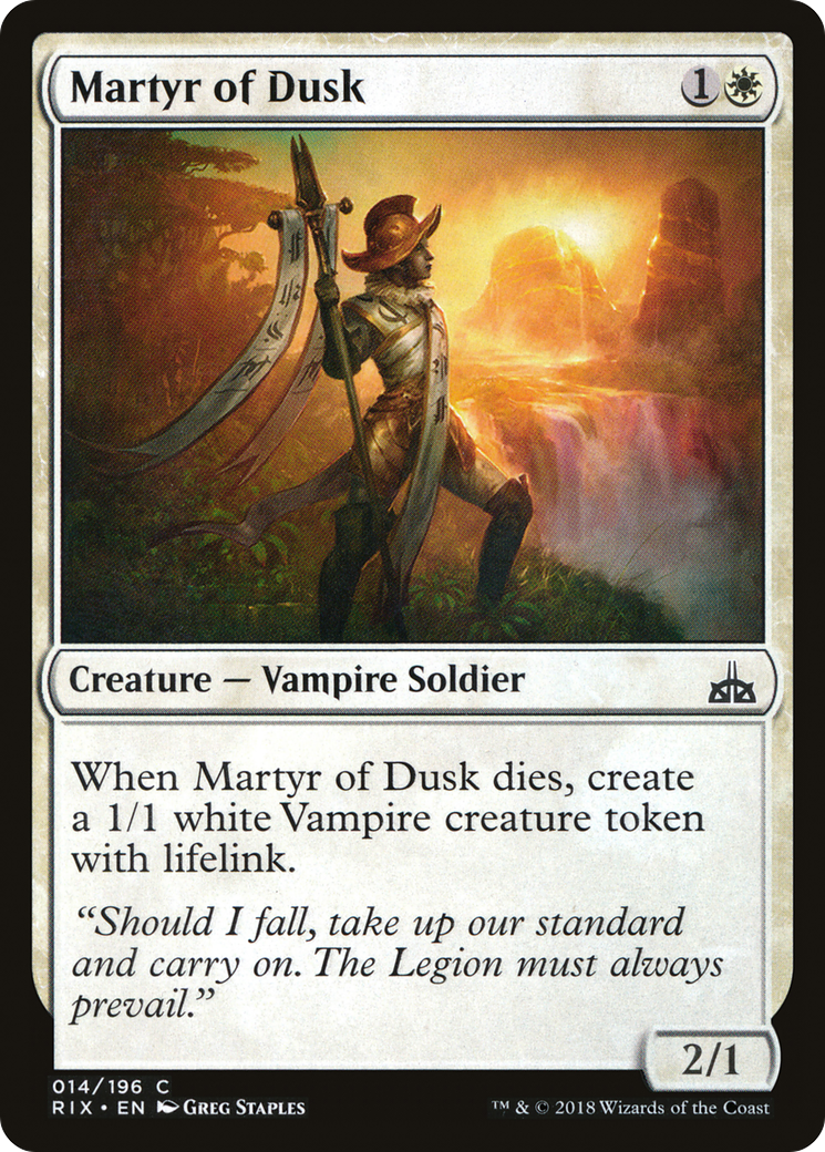 Image of Martyr of Dusk (RIX-014) - Rivals of Ixalan Foil