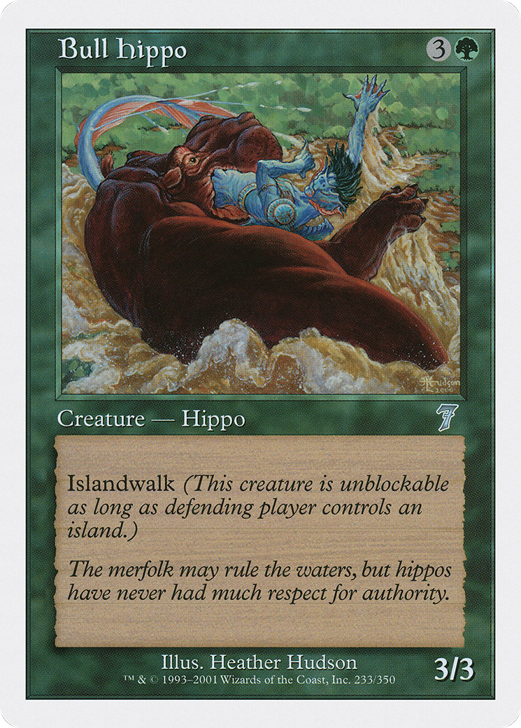 Image of Bull Hippo (7ED-233) - 7th Edition Foil