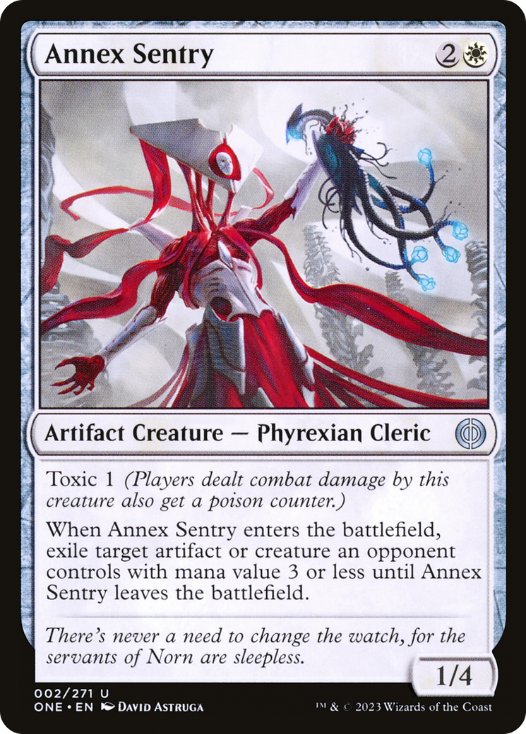 Image of Annex Sentry (ONE-002) - Phyrexia: All Will Be One Foil