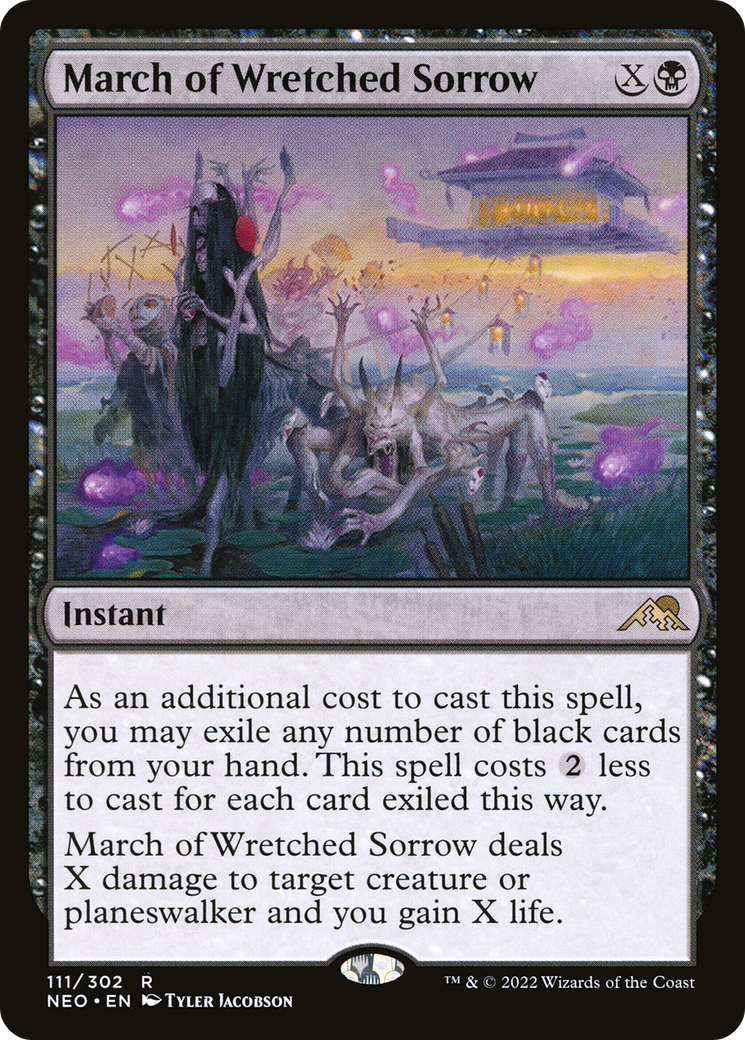 Image of March of Wretched Sorrow (NEO-111) - Kamigawa: Neon Dynasty Foil