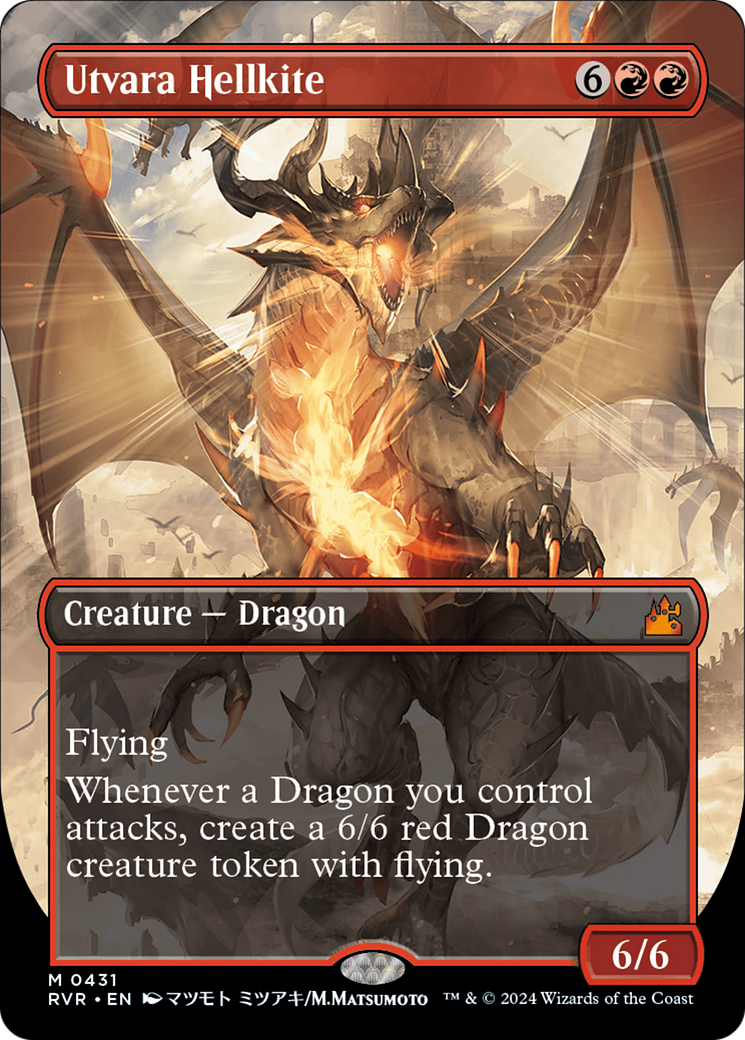 Image of Utvara Hellkite (Anime Borderless) (RVR-431) - Ravnica Remastered (Borderless)