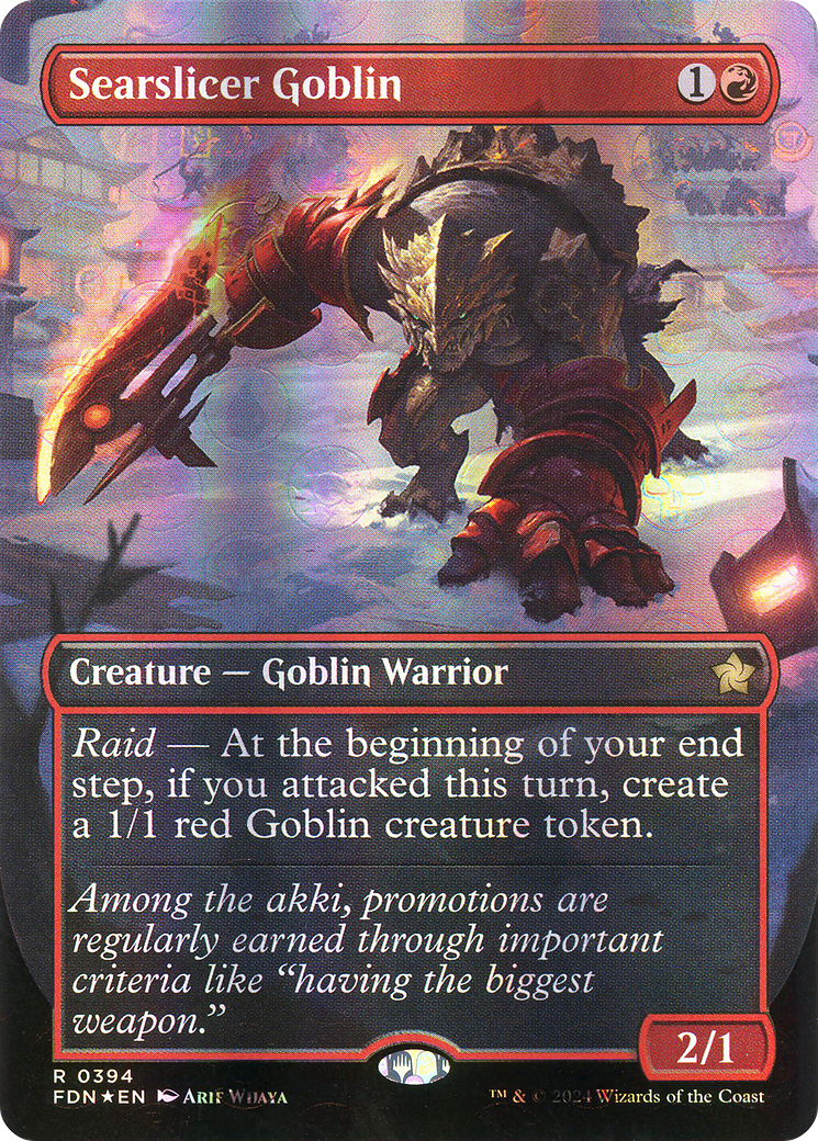 Image of Searslicer Goblin (Borderless) (Mana Foil) (FDN-394) - Foundations (Borderless) Foil