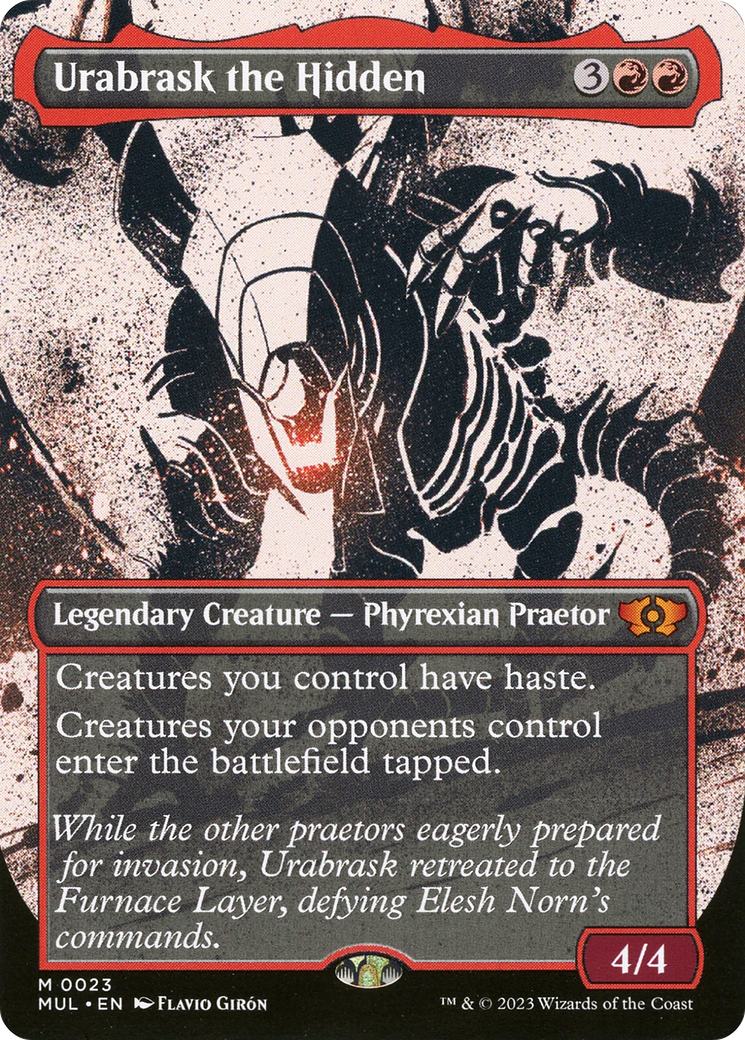 Image of Urabrask the Hidden (MUL-023) - Multiverse Legends: (Showcase) (Borderless) Foil