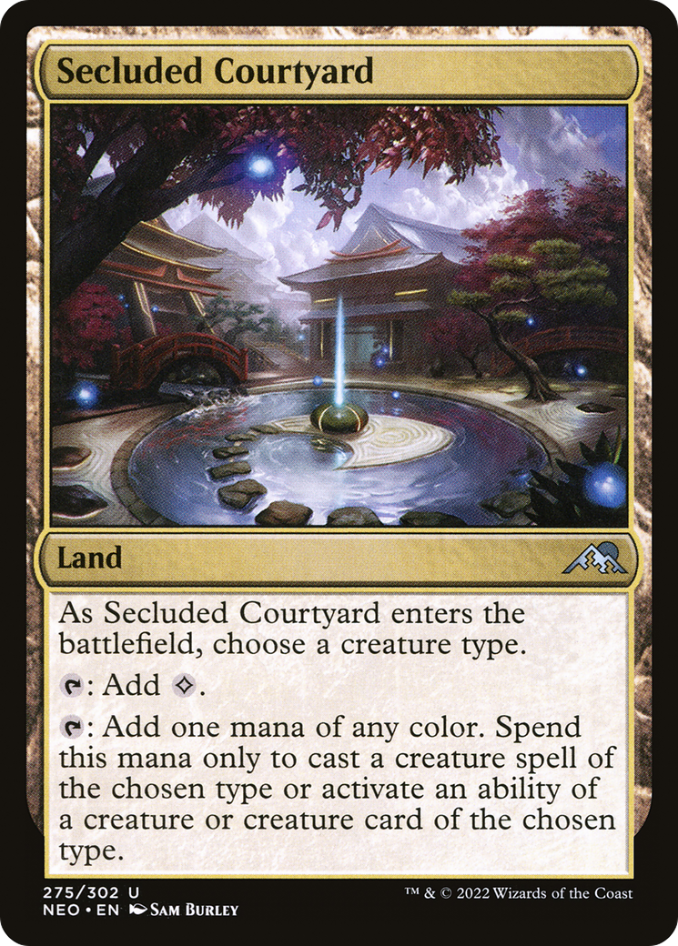 Image of Secluded Courtyard (NEO-275) - Kamigawa: Neon Dynasty Foil