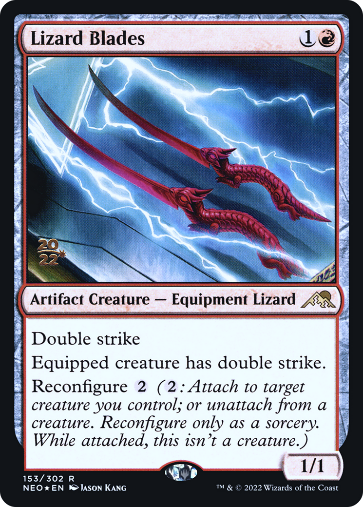 Image of Lizard Blades (PRE-153) - Kamigawa: Neon Dynasty Promos Foil
