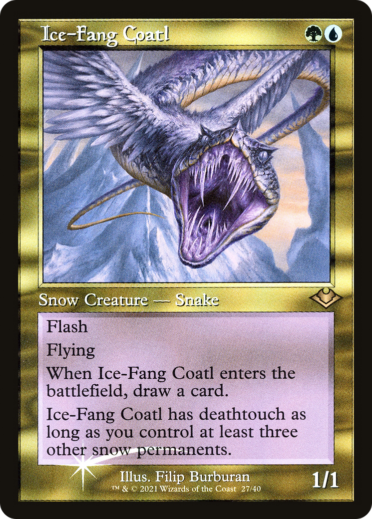 Image of Ice-Fang Coatl (Retro Frame) (MH1-027) - Modern Horizons 1 Timeshifts Foil
