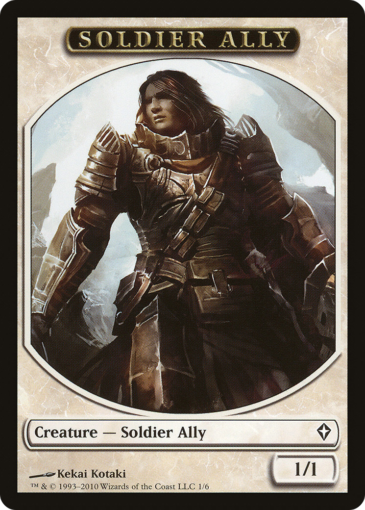 Image of Soldier Ally Token (WWK-001) - Worldwake Tokens