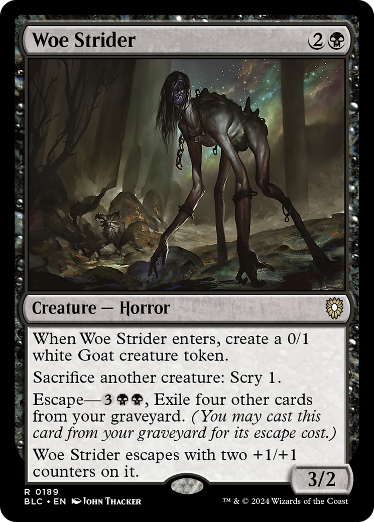 Image of Woe Strider (BLC-189) - Bloomburrow Commander
