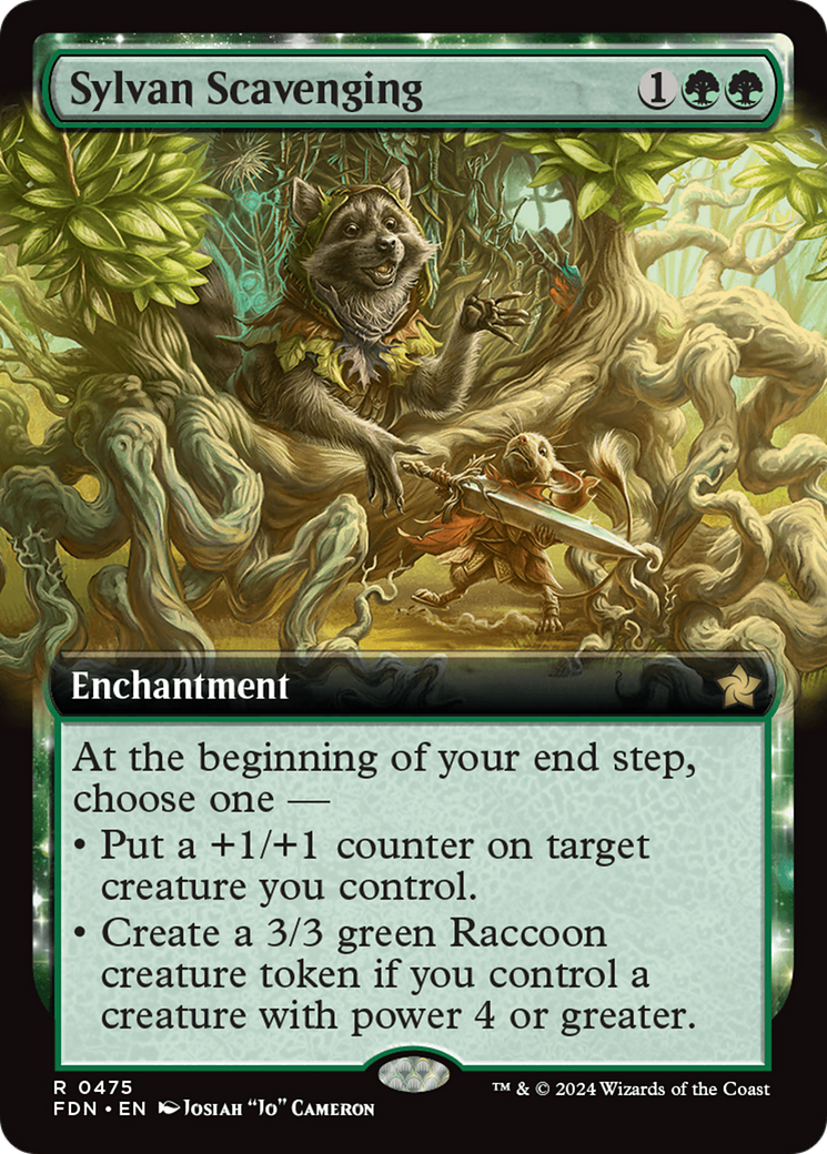 Image of Sylvan Scavenging (Extended Art) (FDN-475) - Foundations: (enchantment, Extended Art)