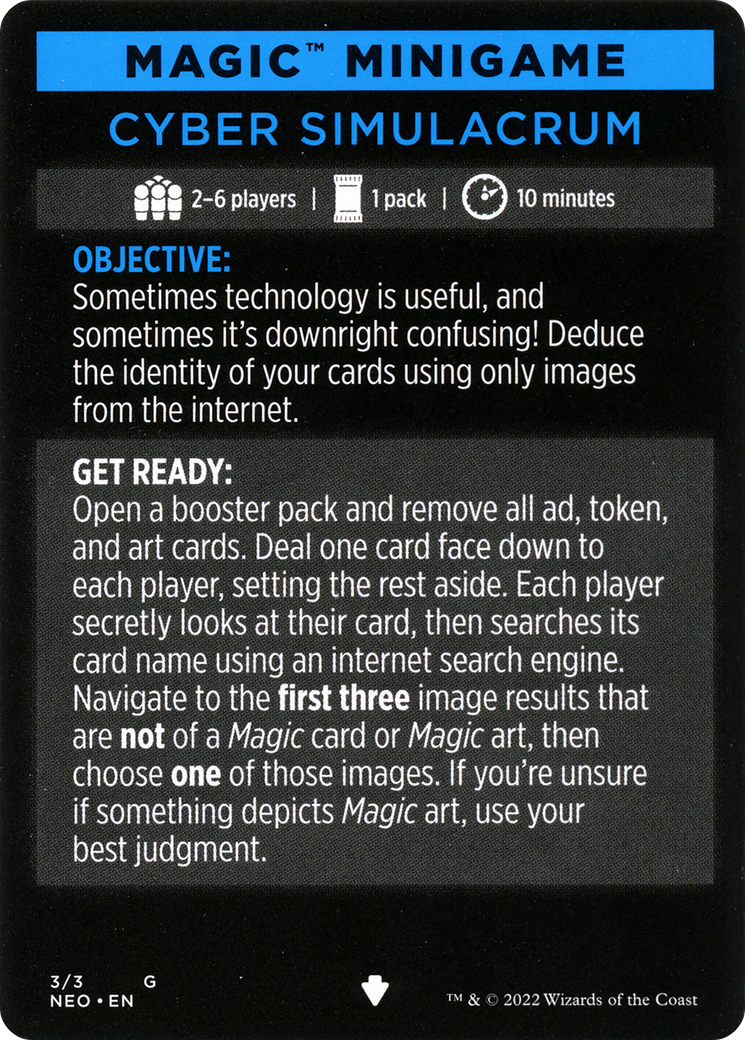 Image of Cyber Simulacrum // Cyber Simulacrum (cont'd) (MNEO-003) - Kamigawa: Neon Dynasty Minigames Foil