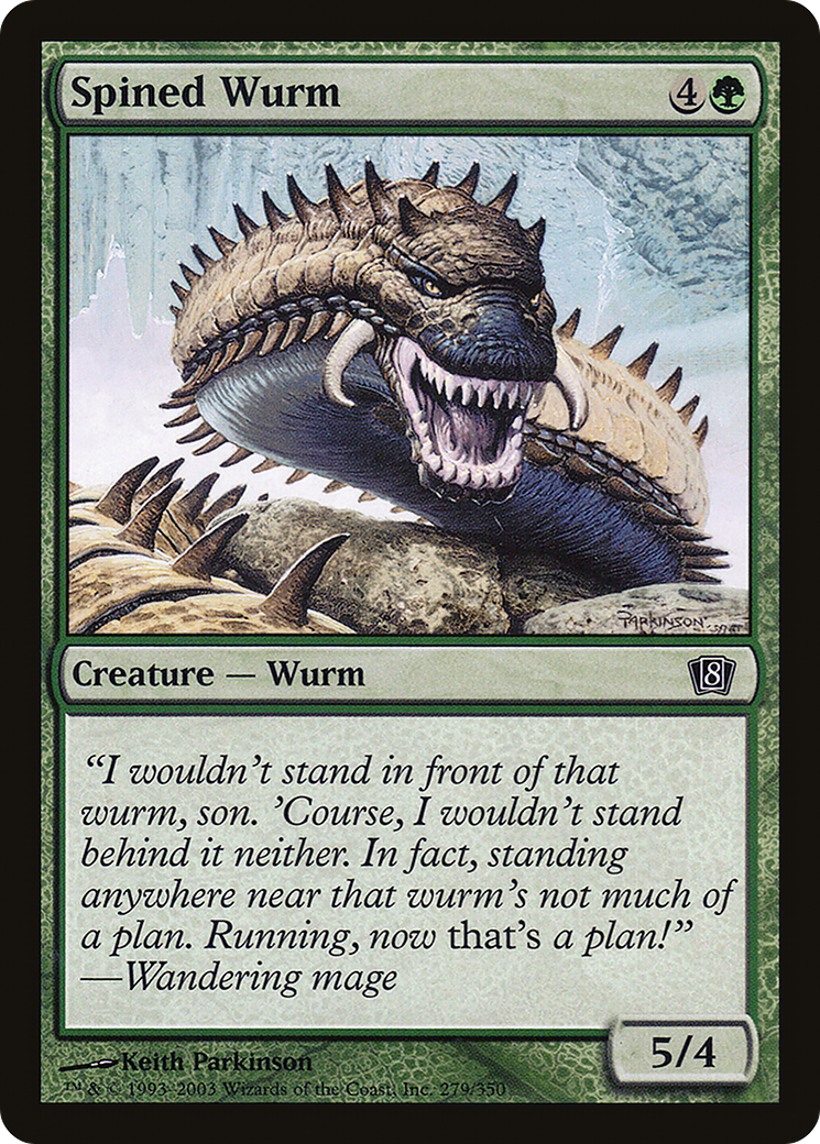 Image of Spined Wurm (8ED-279) - 8th Edition Foil