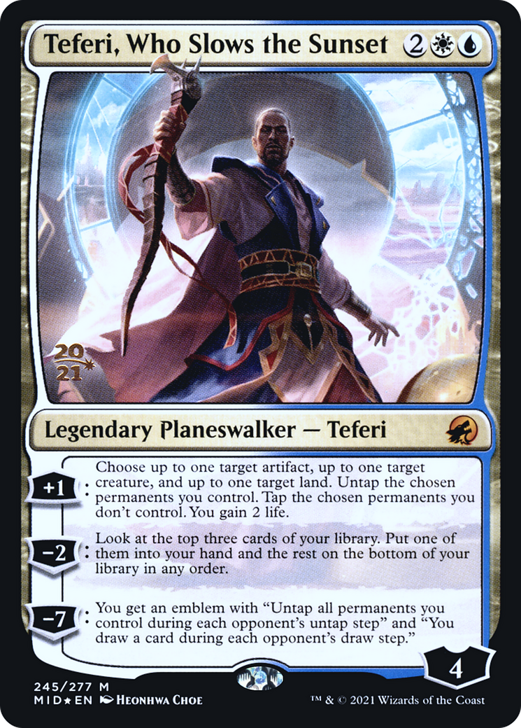 Image of Teferi, Who Slows the Sunset (PRE-245) - Innistrad: Midnight Hunt Promos Foil