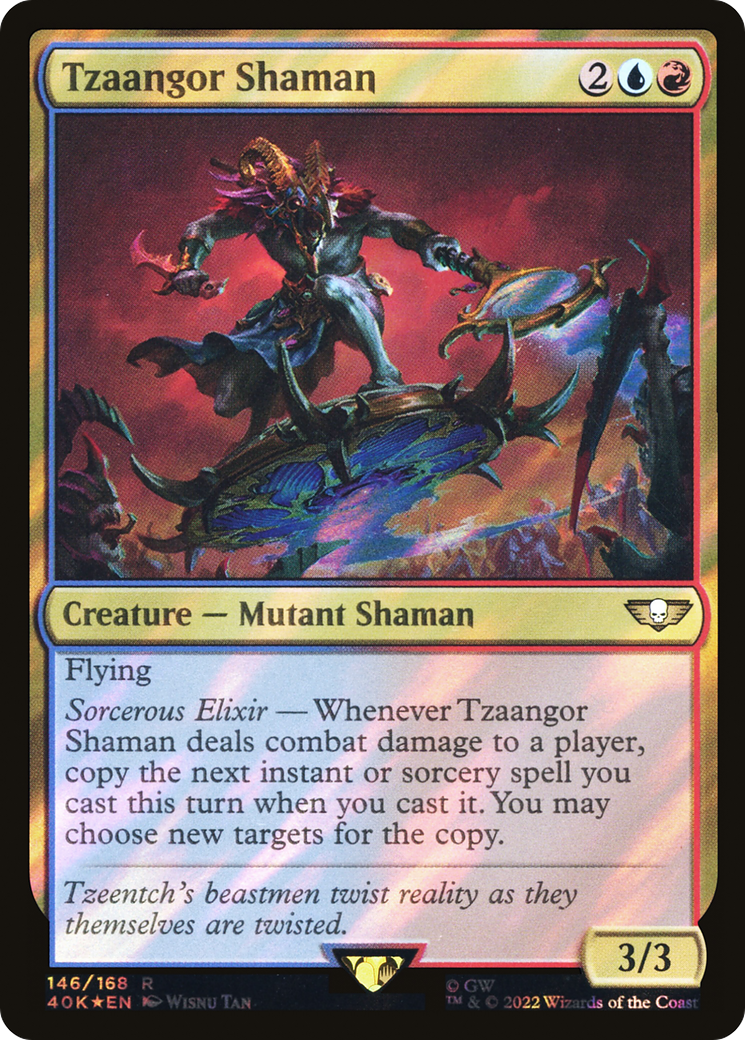 Image of Tzaangor Shaman (Surge Foil) (40K-146) - Warhammer 40,000 Commander Foil
