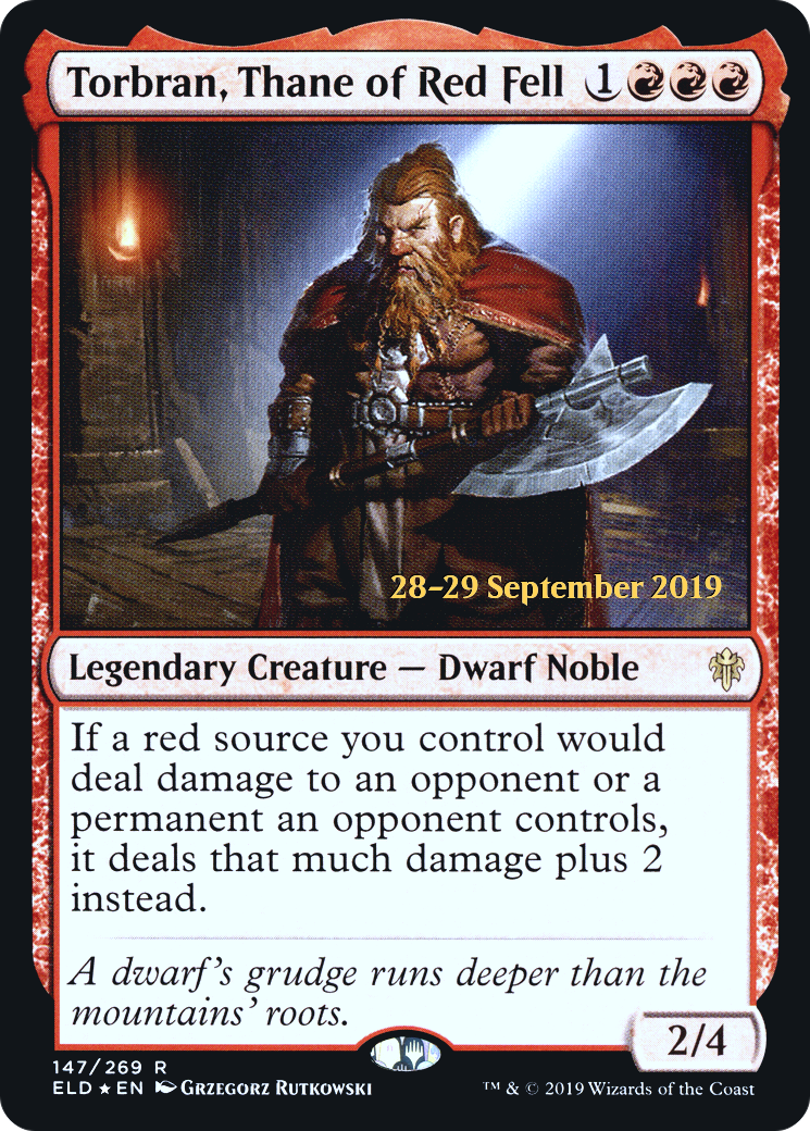 Image of Torbran, Thane of Red Fell (PRE-147) - Throne of Eldraine Promos Foil