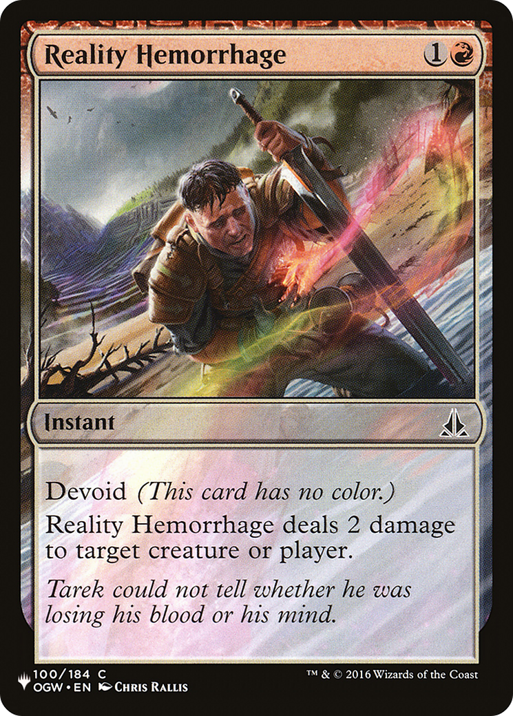 Image of Reality Hemorrhage (LIST-OGW-100) - The List: (devoid)
