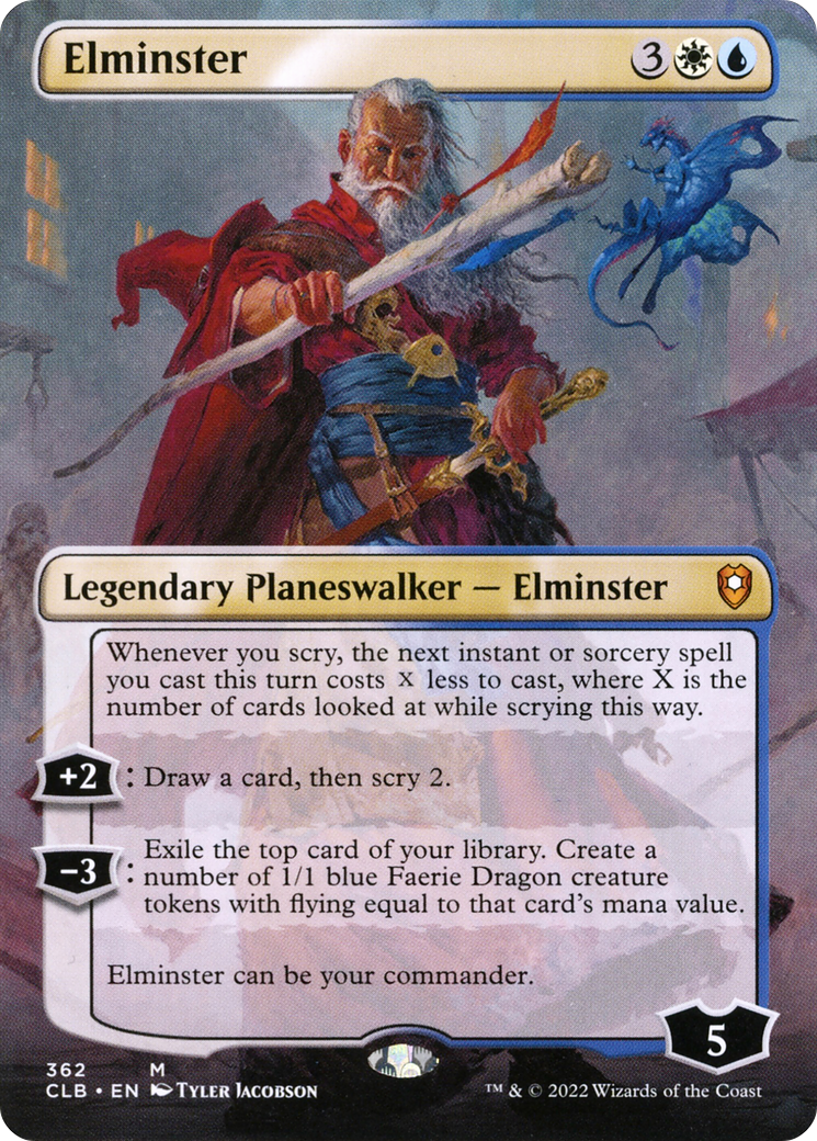 Image of Elminster (Borderless) (CLB-362) - Commander Legends: Battle for Baldur's Gate (Borderless) Foil