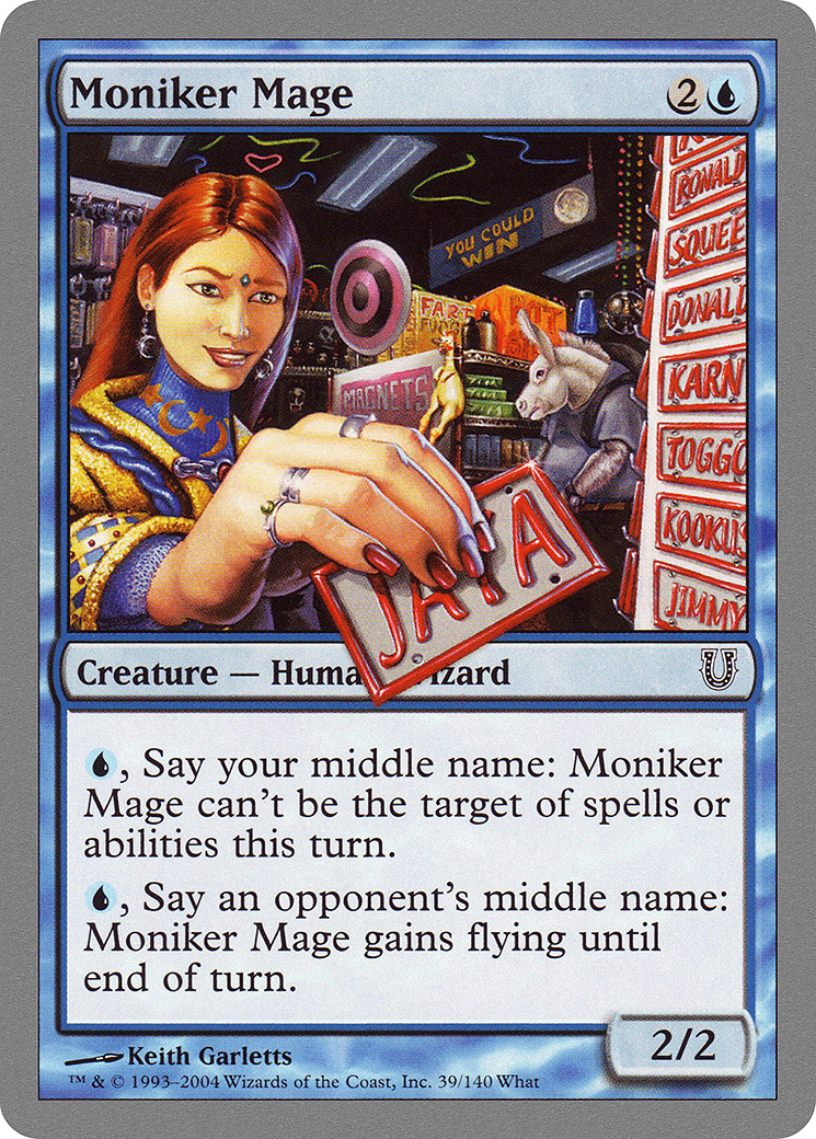 Image of Moniker Mage (UNH-039) - Unhinged Foil
