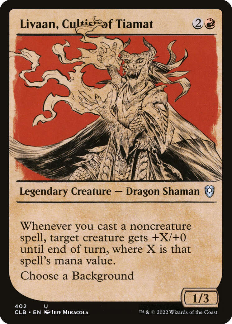 Image of Livaan, Cultist of Tiamat (Showcase) (CLB-402) - Commander Legends: Battle for Baldur's Gate: (Showcase) Foil