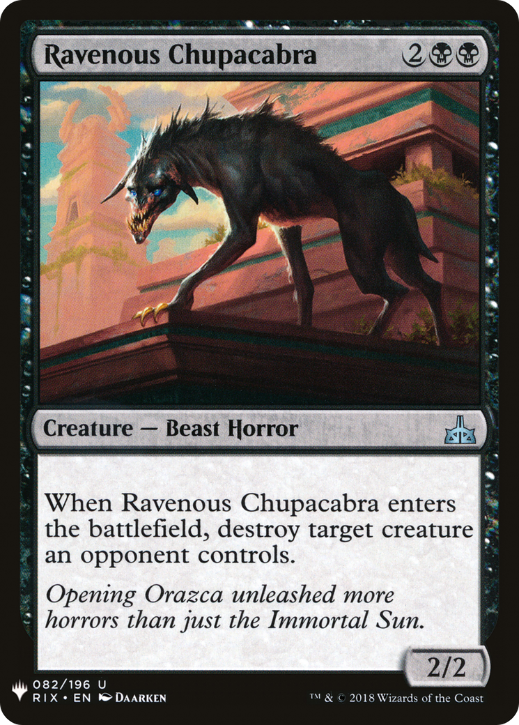 Image of Ravenous Chupacabra (LIST-082) - The List