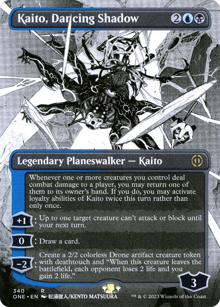 Image of Kaito, Dancing Shadow (Borderless) (ONE-340) - Phyrexia: All Will Be One: (Showcase) (Borderless)