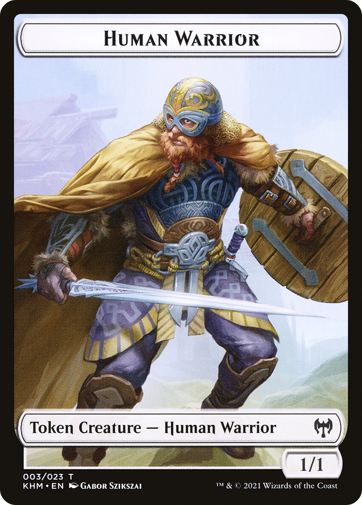 Image of Human Warrior Token (KHM-003) - Kaldheim Tokens
