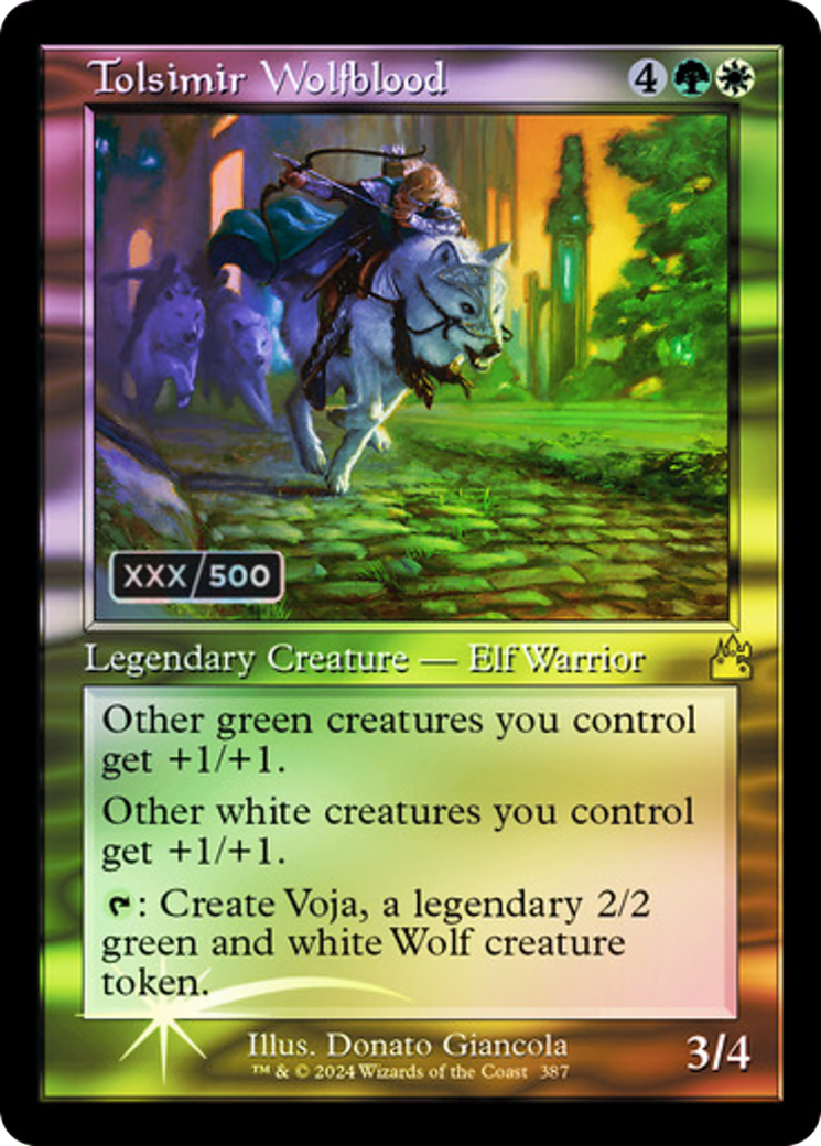 Image of Tolsimir Wolfblood (Retro Frame) (Serial Numbered) (RVR-387) - Ravnica Remastered Foil