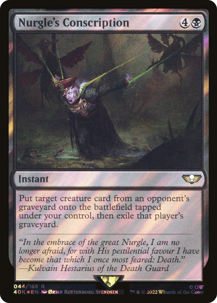 Image of Nurgle's Conscription (Surge Foil) (40K-044) - Warhammer 40,000 Commander Foil