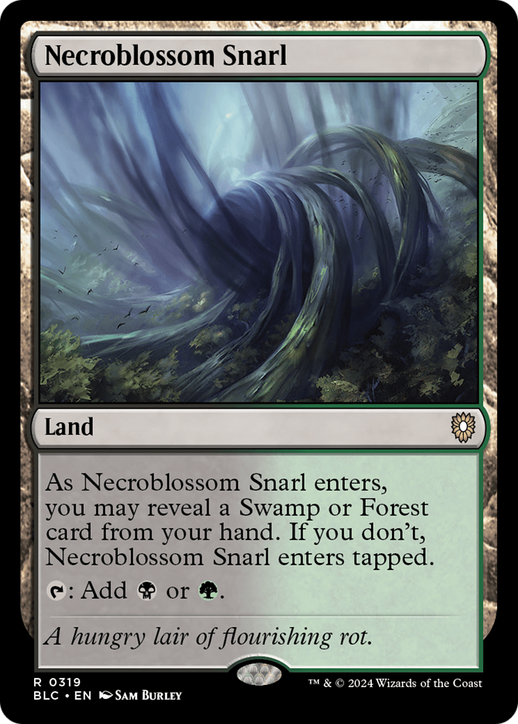 Image of Necroblossom Snarl (BLC-319) - Bloomburrow Commander