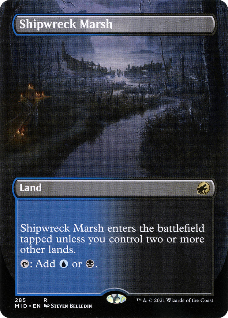 Image of Shipwreck Marsh (Borderless) (MID-285) - Innistrad: Midnight Hunt (Borderless) Foil