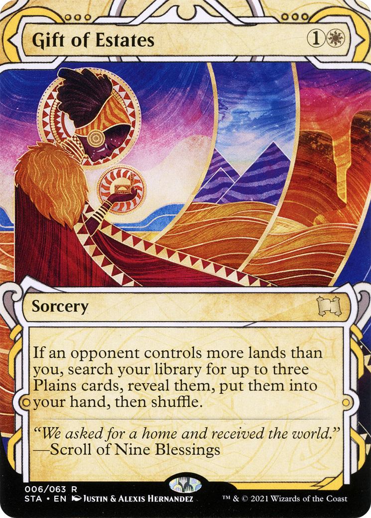 Image of Gift of Estates (STA-006) - Strixhaven Mystical Archive: (Showcase) (Borderless) Etched Foil