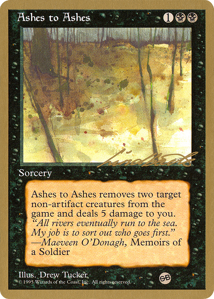 Image of Ashes to Ashes - 1996 Leon Lindback (4ED) (SB) (WCD-) - Pro Tour Collector Set