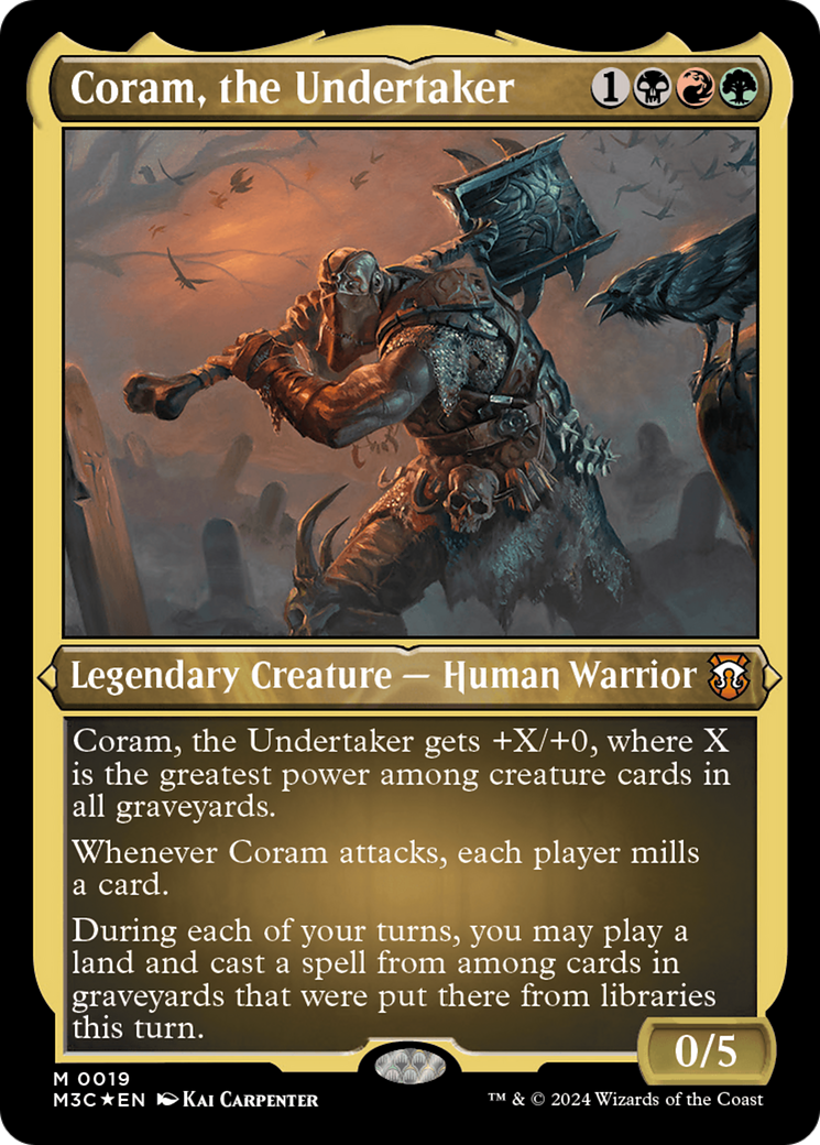Image of Coram, the Undertaker (M3C-019) - Modern Horizons 3 Commander Etched Foil