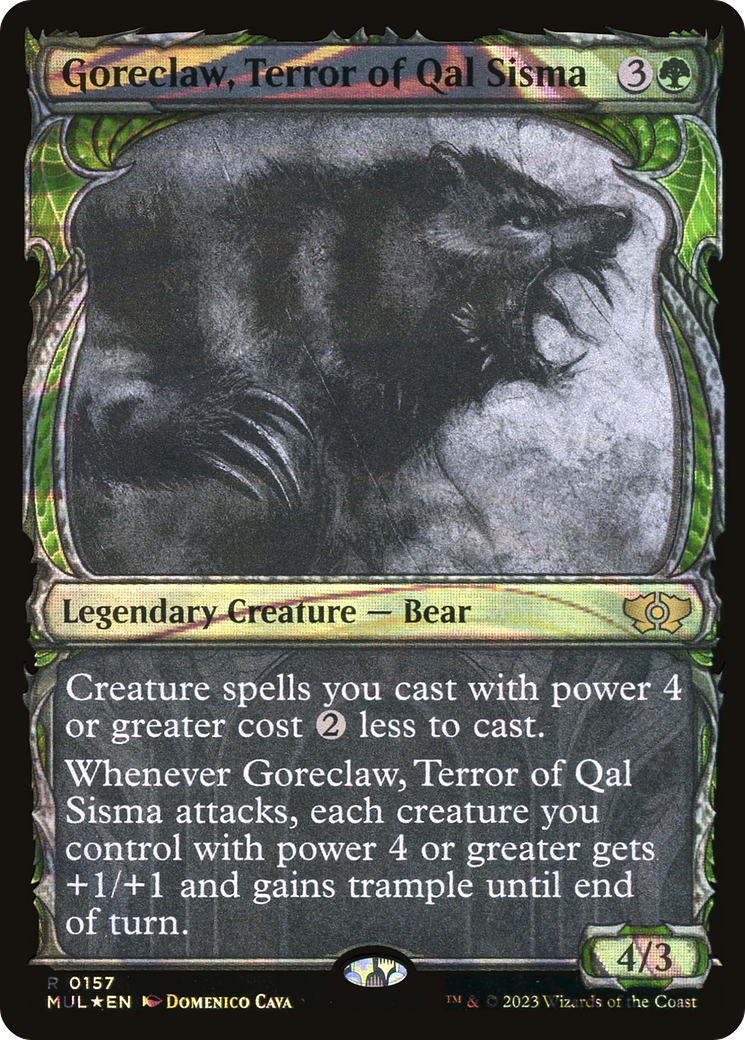 Image of Goreclaw, Terror of Qal Sisma (Halo Foil) (MUL-157) - Multiverse Legends: (Showcase) Foil