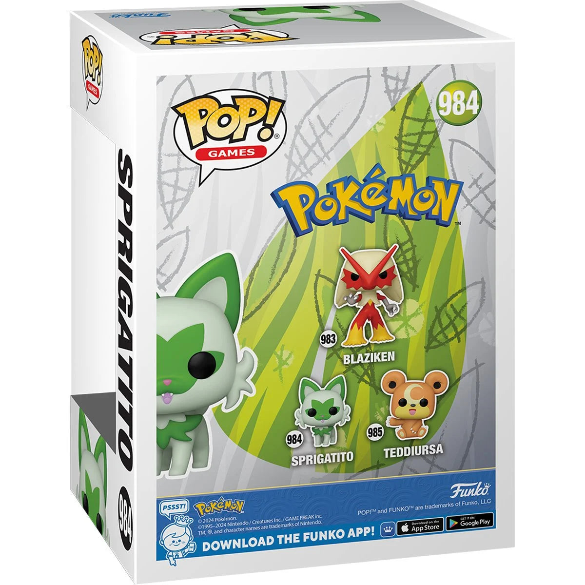 Image of Pokemon Sprigatito Funko Pop! Vinyl Figure #984