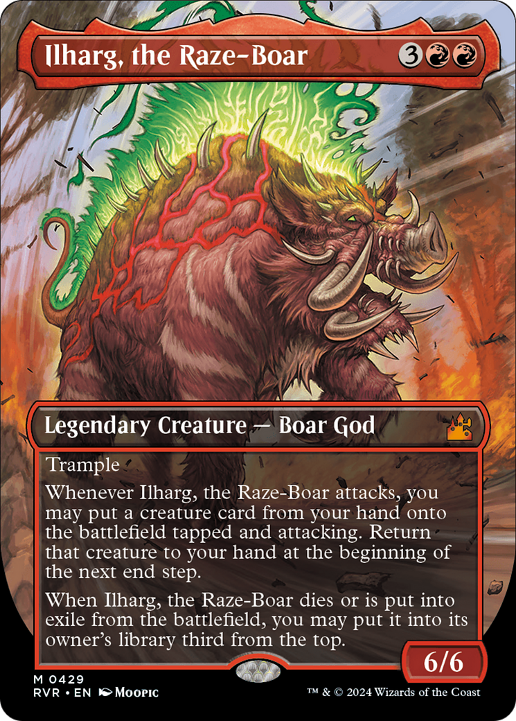 Image of Ilharg, the Raze-Boar (Anime Borderless) (RVR-429) - Ravnica Remastered (Borderless) Foil