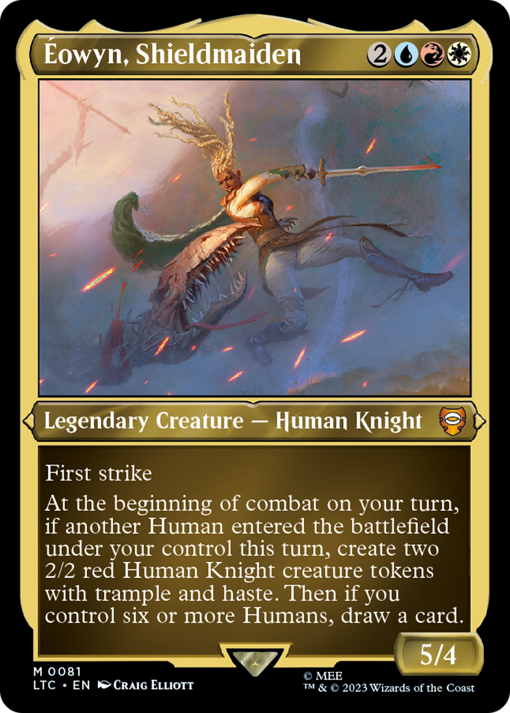 Image of Eowyn, Shieldmaiden (Display Commander) - Thick Stock (LTC-081) - Tales of Middle-earth Commander Foil