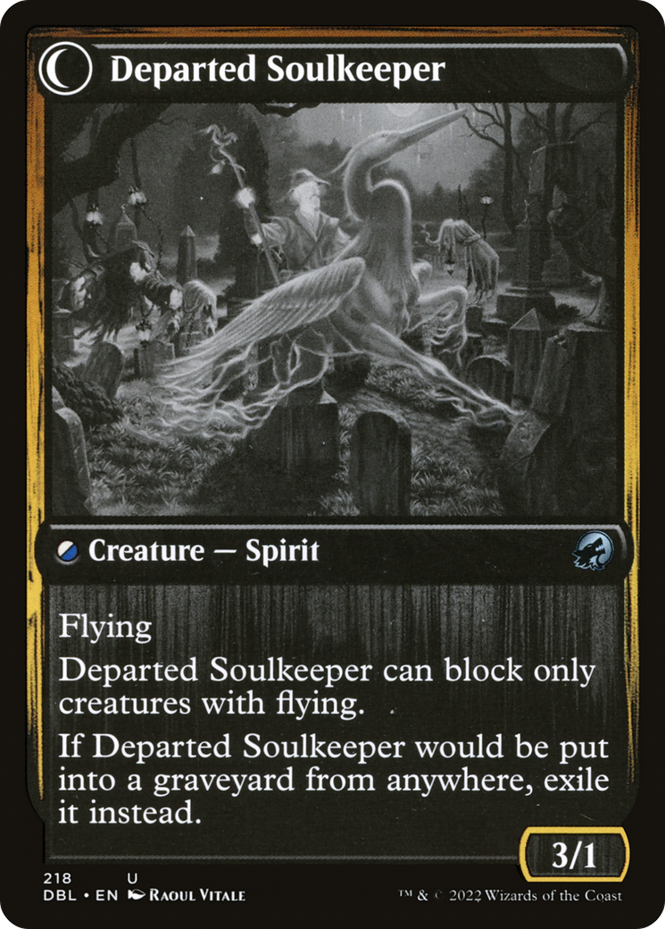 Image of Devoted Grafkeeper (DBL-218) - Innistrad: Double Feature: (Double Faced Transform) Foil