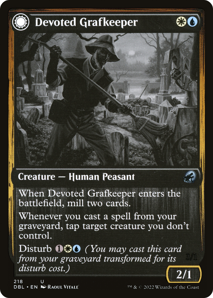 Image of Devoted Grafkeeper (DBL-218) - Innistrad: Double Feature: (Double Faced Transform)