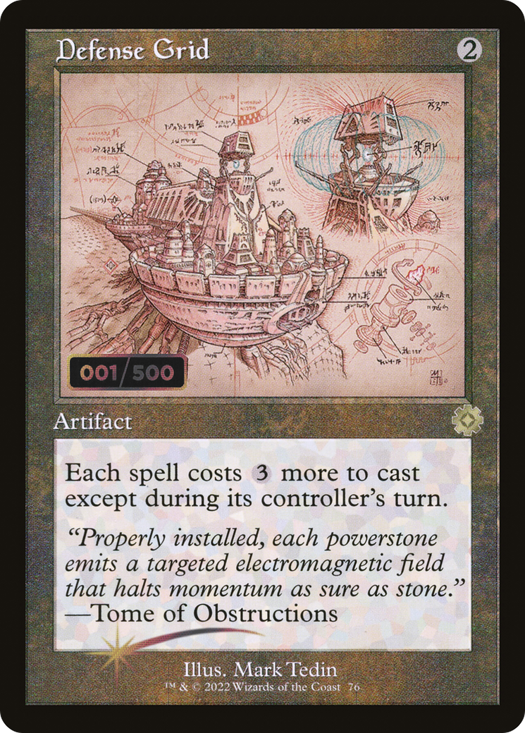 Image of Defense Grid (Schematic) (Serial Numbered) (BRR-076) - The Brothers' War Retro Artifacts Foil