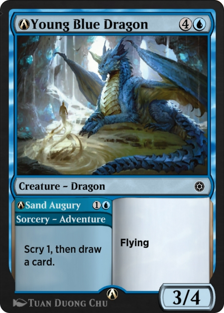Image of A-Young Blue Dragon // A-Sand Augury (HBG-A-138) - Alchemy Horizons: Baldur's Gate