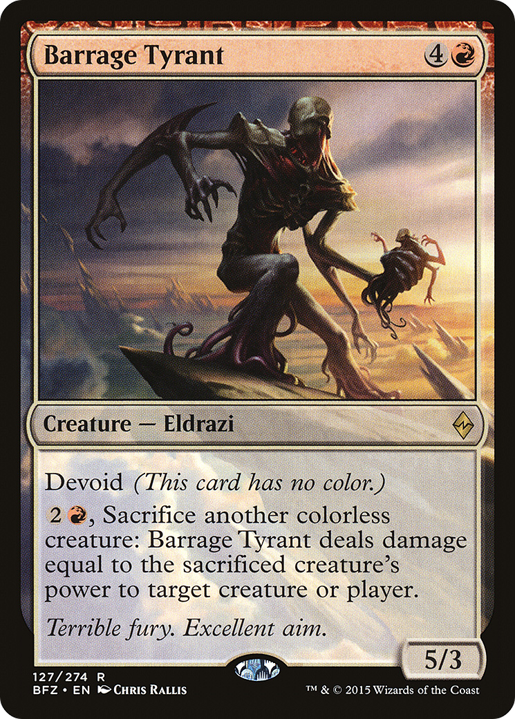 Image of Barrage Tyrant (BFZ-127) - Battle for Zendikar: (devoid) Foil