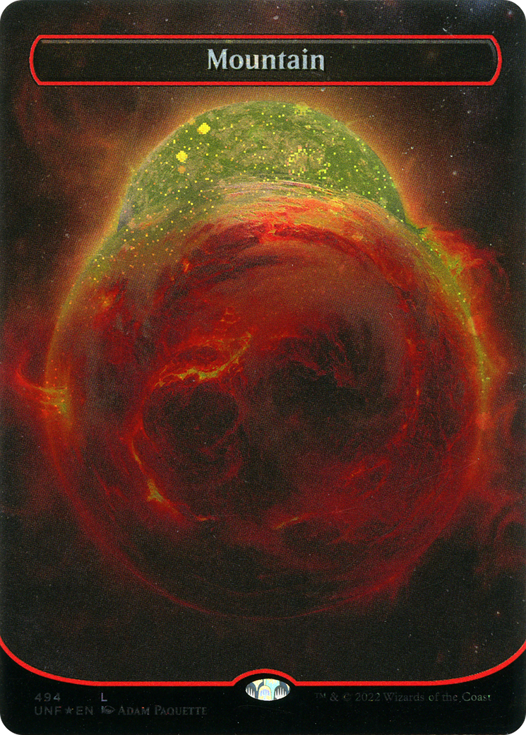 Image of Mountain (494) (Borderless) (Galaxy Foil) (UNF-494) - Unfinity (Borderless) Foil