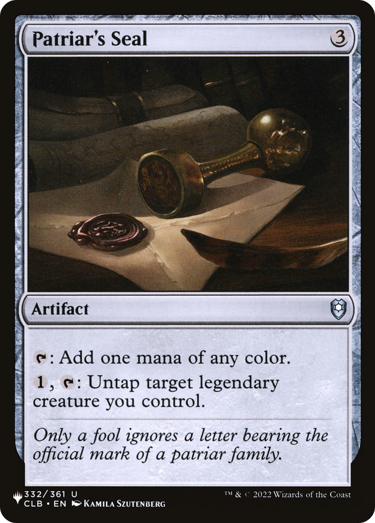 Image of Patriar's Seal (LIST-CLB-332) - The List