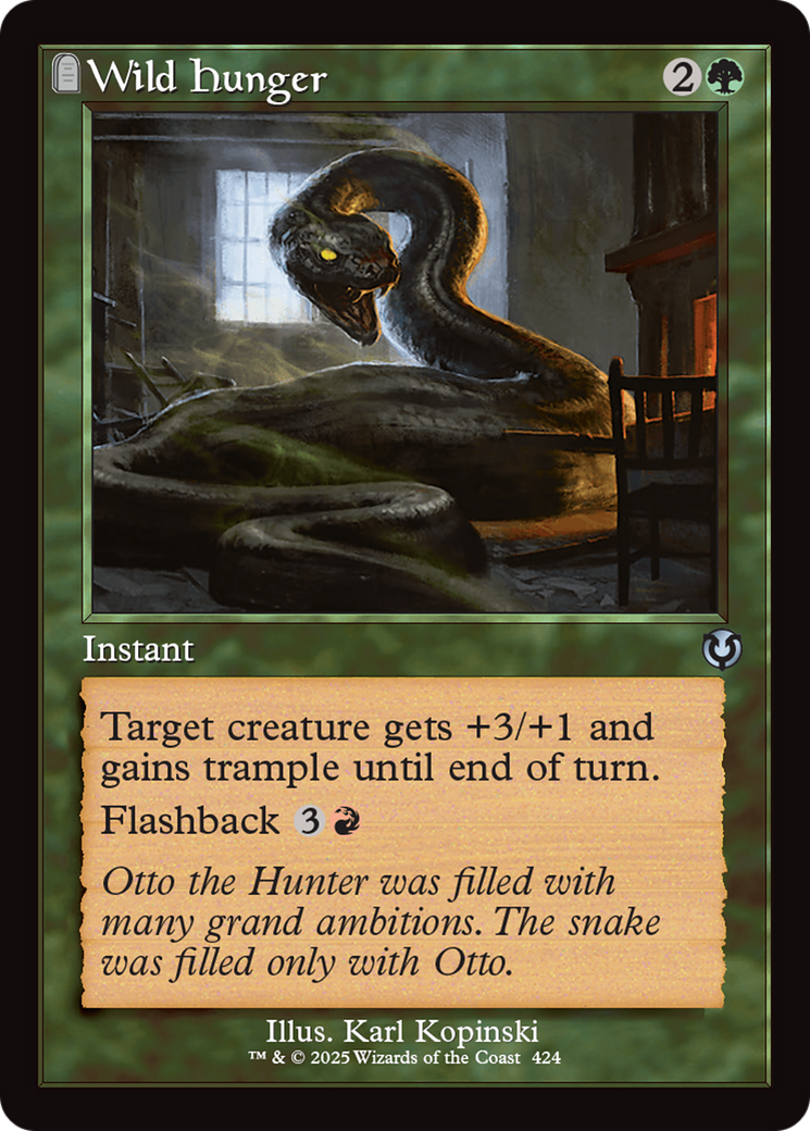 Image of Wild Hunger (Retro Frame) (INR-424) - Innistrad Remastered: (tombstone) Foil