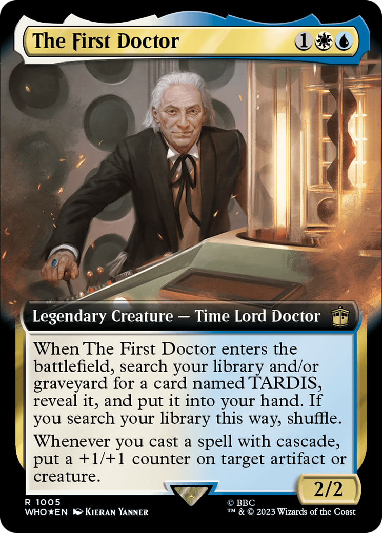 Image of The First Doctor (Extended Art) (Surge Foil) (WHO-1005) - Doctor Who: (Extended Art) Foil