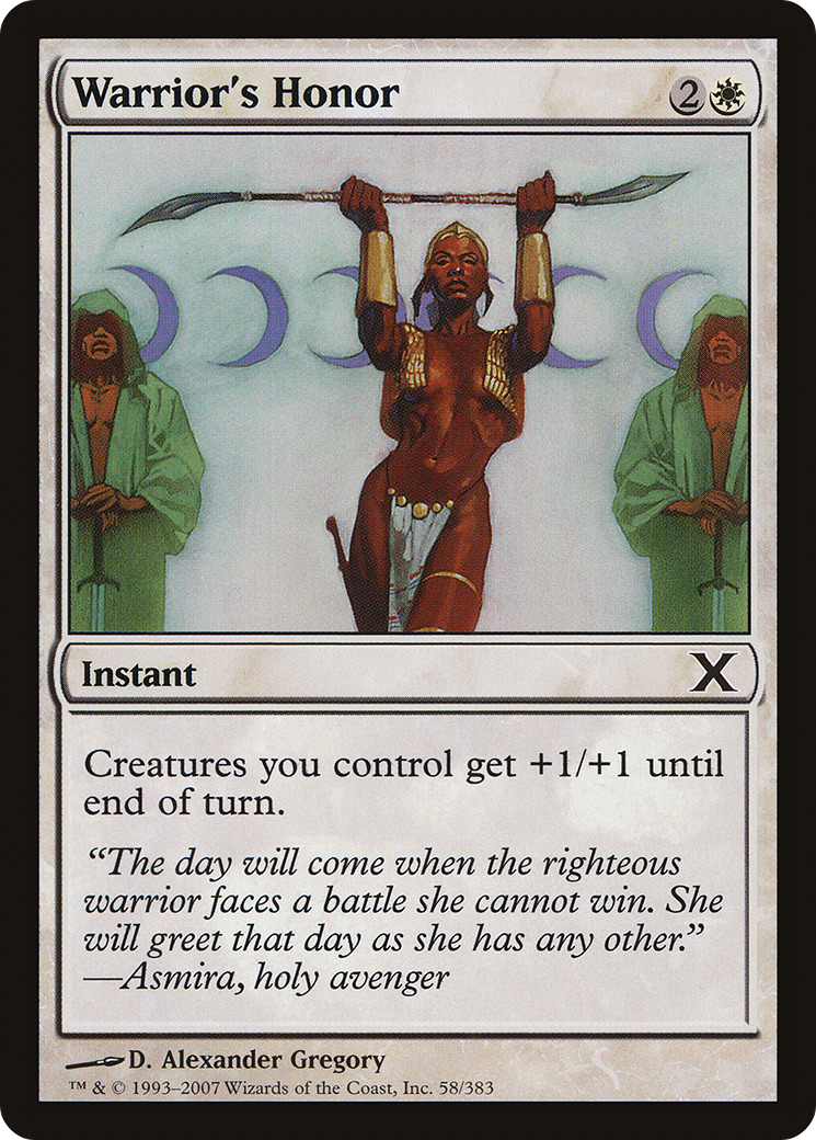 Image of Warrior's Honor (10E-058) - Tenth Edition Foil