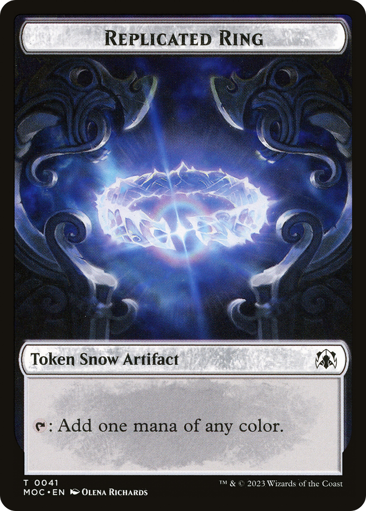 Image of Replicated Ring (TMOC-041) - March of the Machine Commander Tokens: (snow)