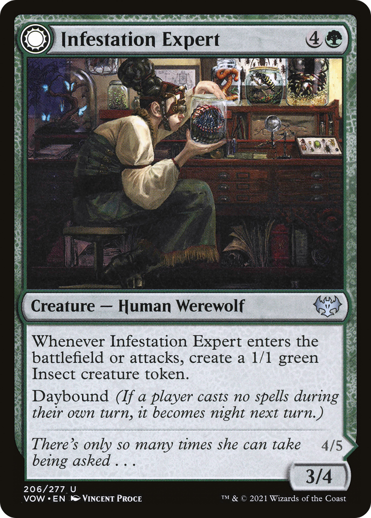 Image of Infestation Expert (VOW-206) - Innistrad: Crimson Vow: (Double Faced Transform) Foil