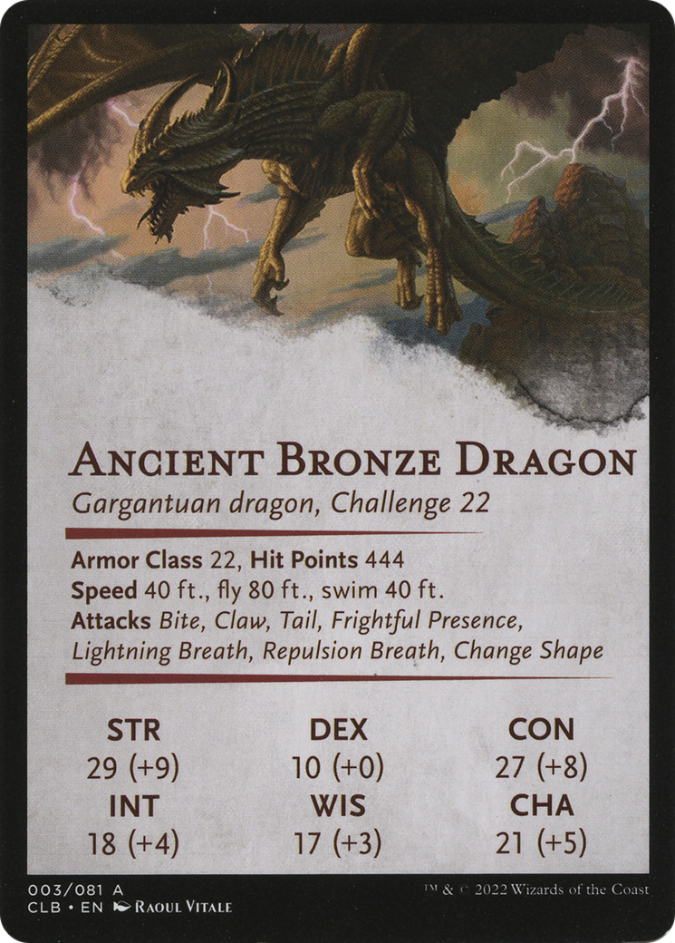 Image of Ancient Bronze Dragon // Ancient Bronze Dragon (ACLB-003) - Battle for Baldur's Gate Art Series (Borderless)